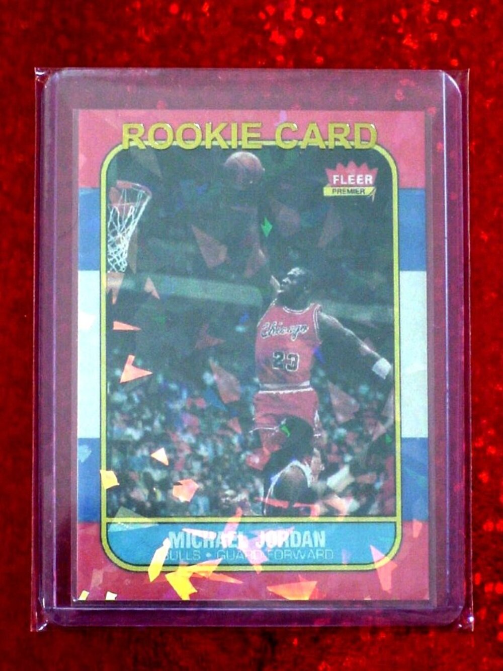 Michael Jordan Rookie Fleer Cracked Ice Novelty Card